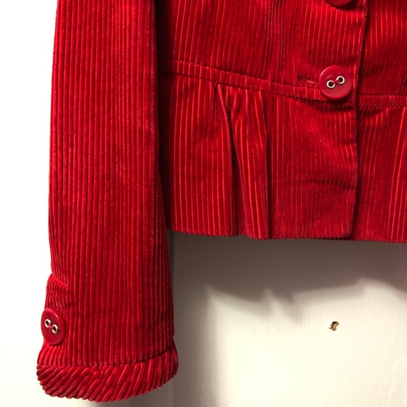 Anthropologie Corduroy Cranberry Blazer Size 2 - Picture 3 of 5